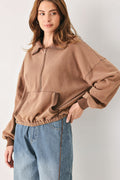Washed brick French terry sweatshirt - view 1