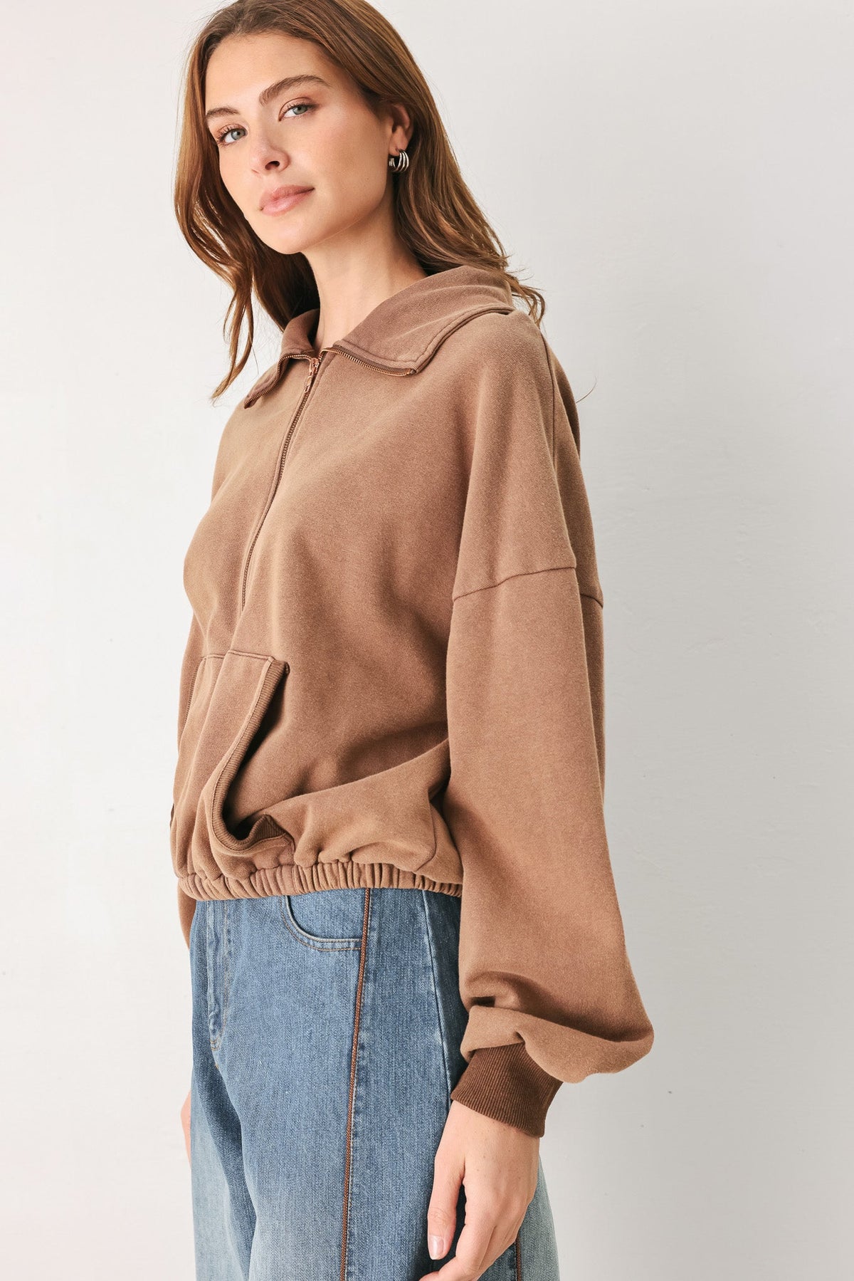Washed brick French terry sweatshirt - view 6