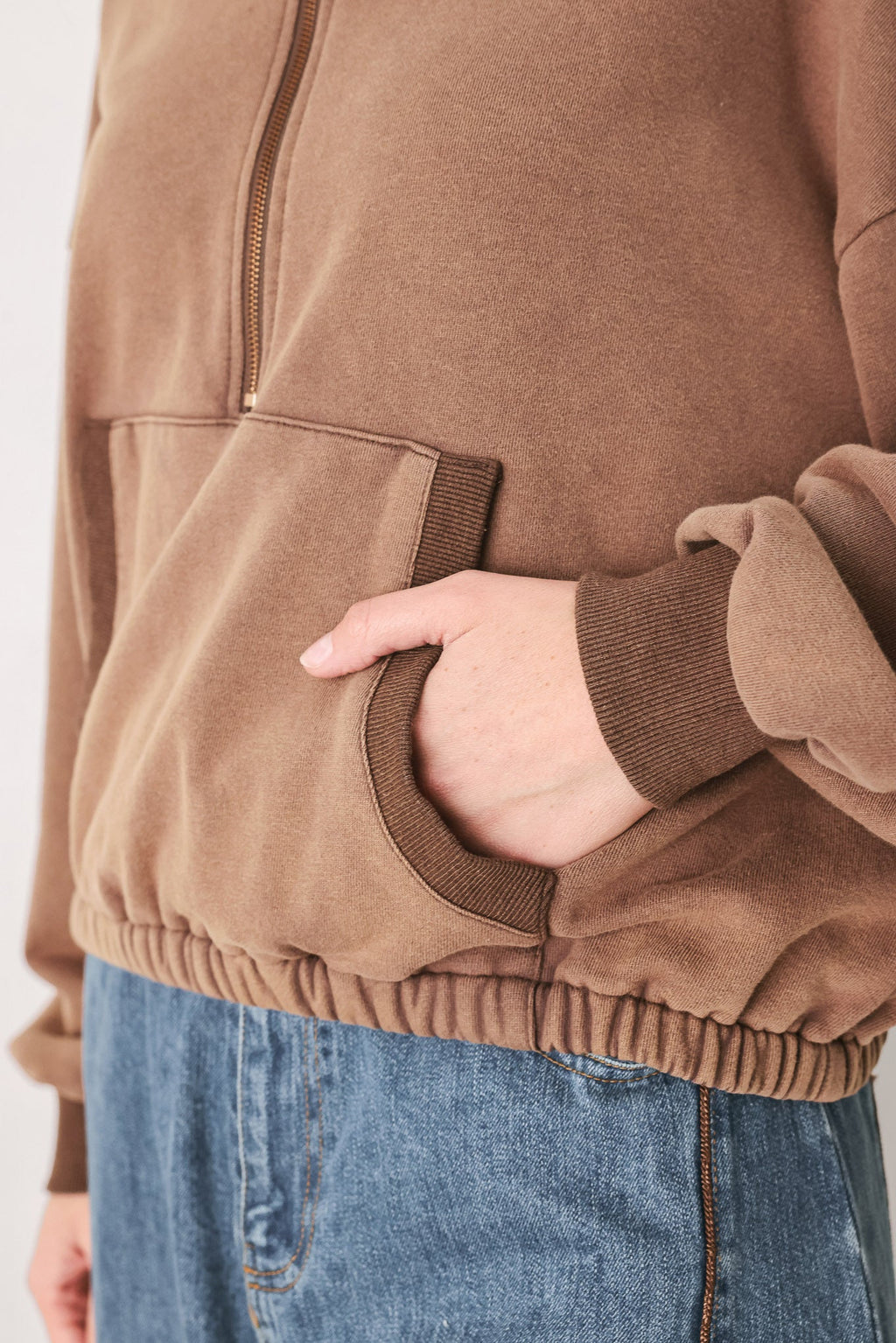 Washed brick French terry sweatshirt - view 2