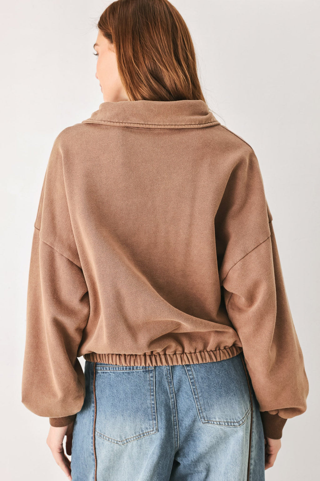 Washed brick French terry sweatshirt - view 7
