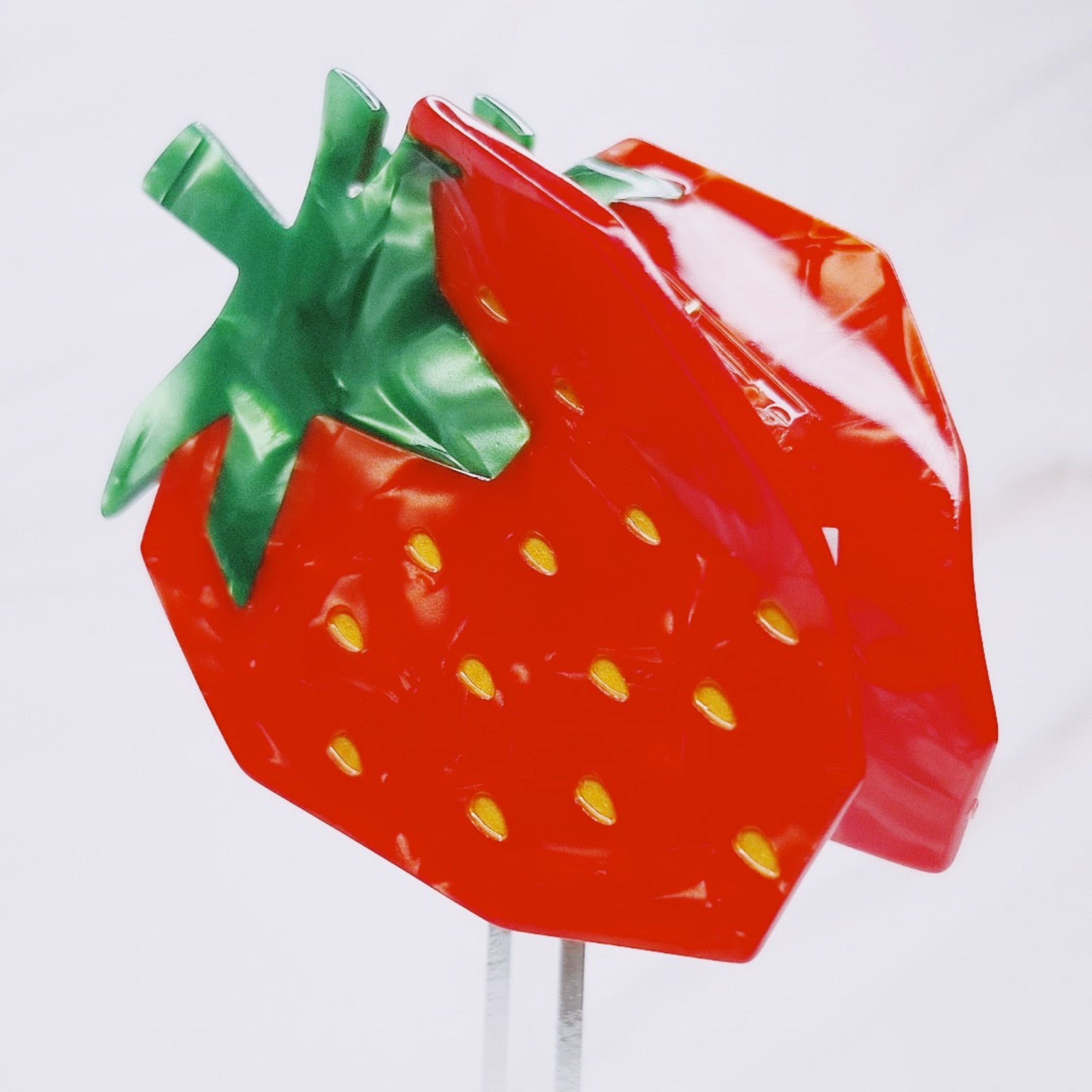 Strawberry Hair Claw - close up of strawberry design detail