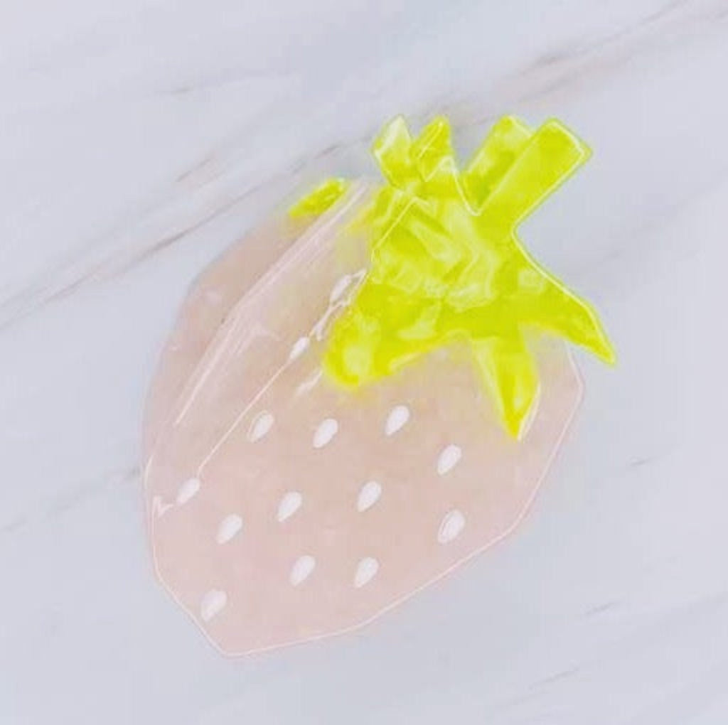 Strawberry Hair Claw - flat lay Pink and Red colorways