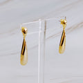 Golden Object Double Tier Earrings - gold tone double tier hoop design