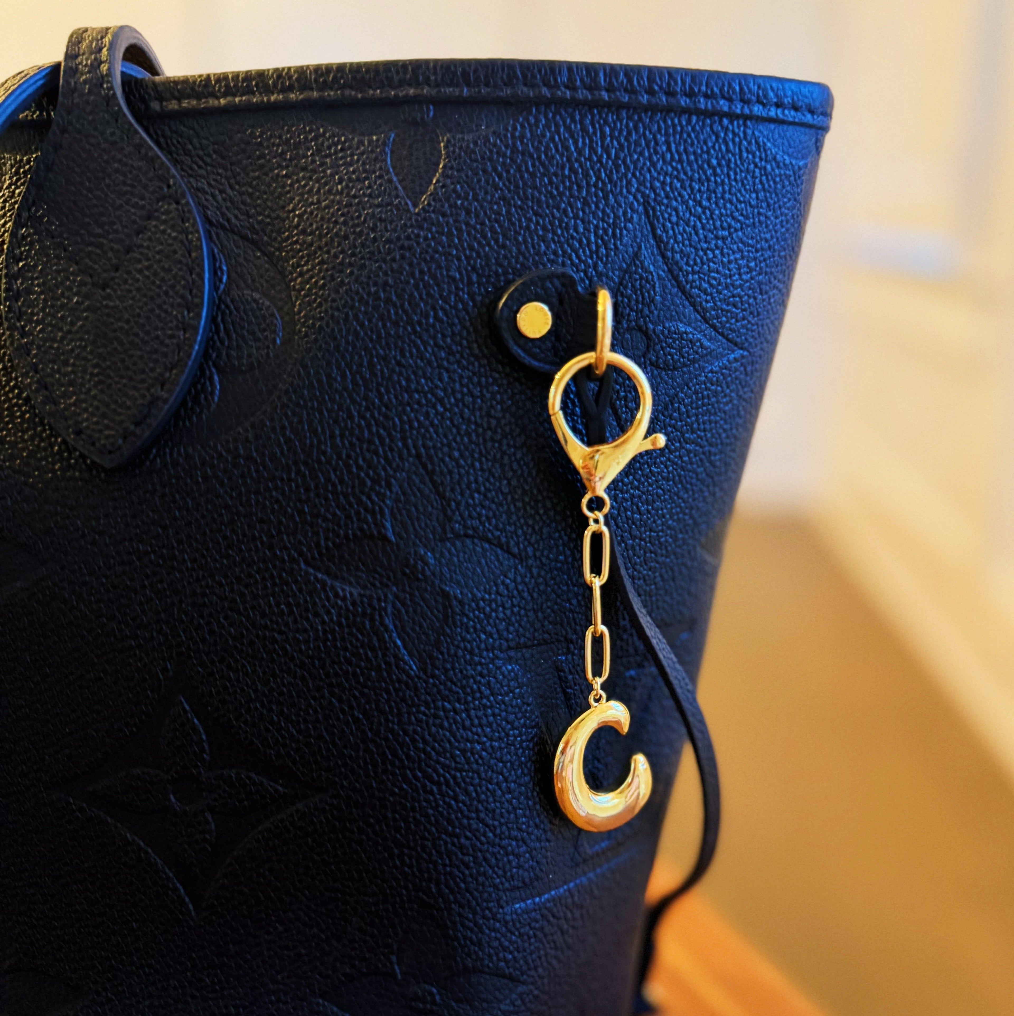 Whimsy Balloon Letter Initial Bag Charm - close up of balloon letter design