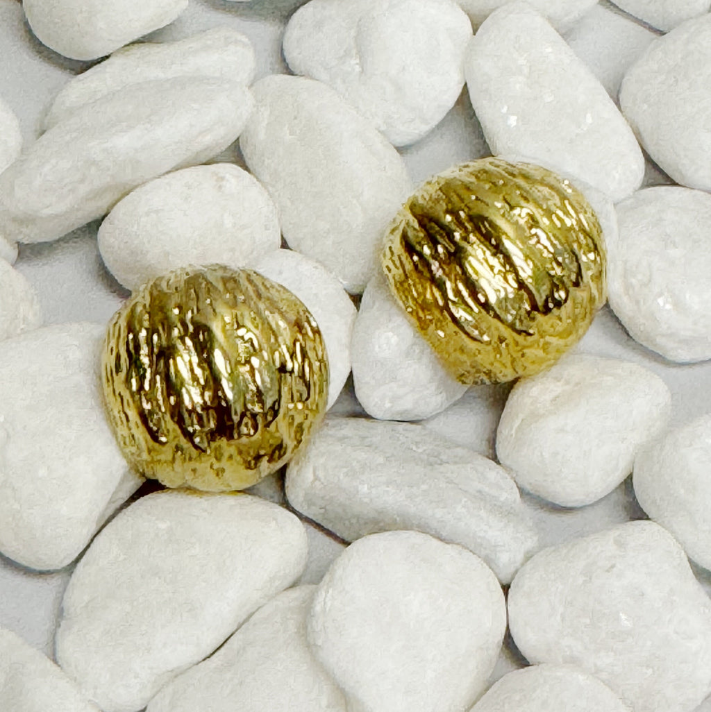 Textured Half Ball Hoop Earrings - close up of texture detail