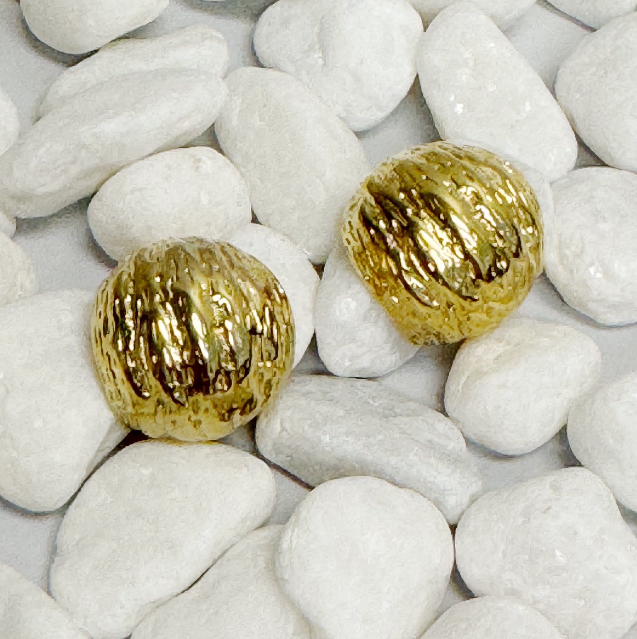 Textured Half Ball Hoop Earrings - close up of texture detail
