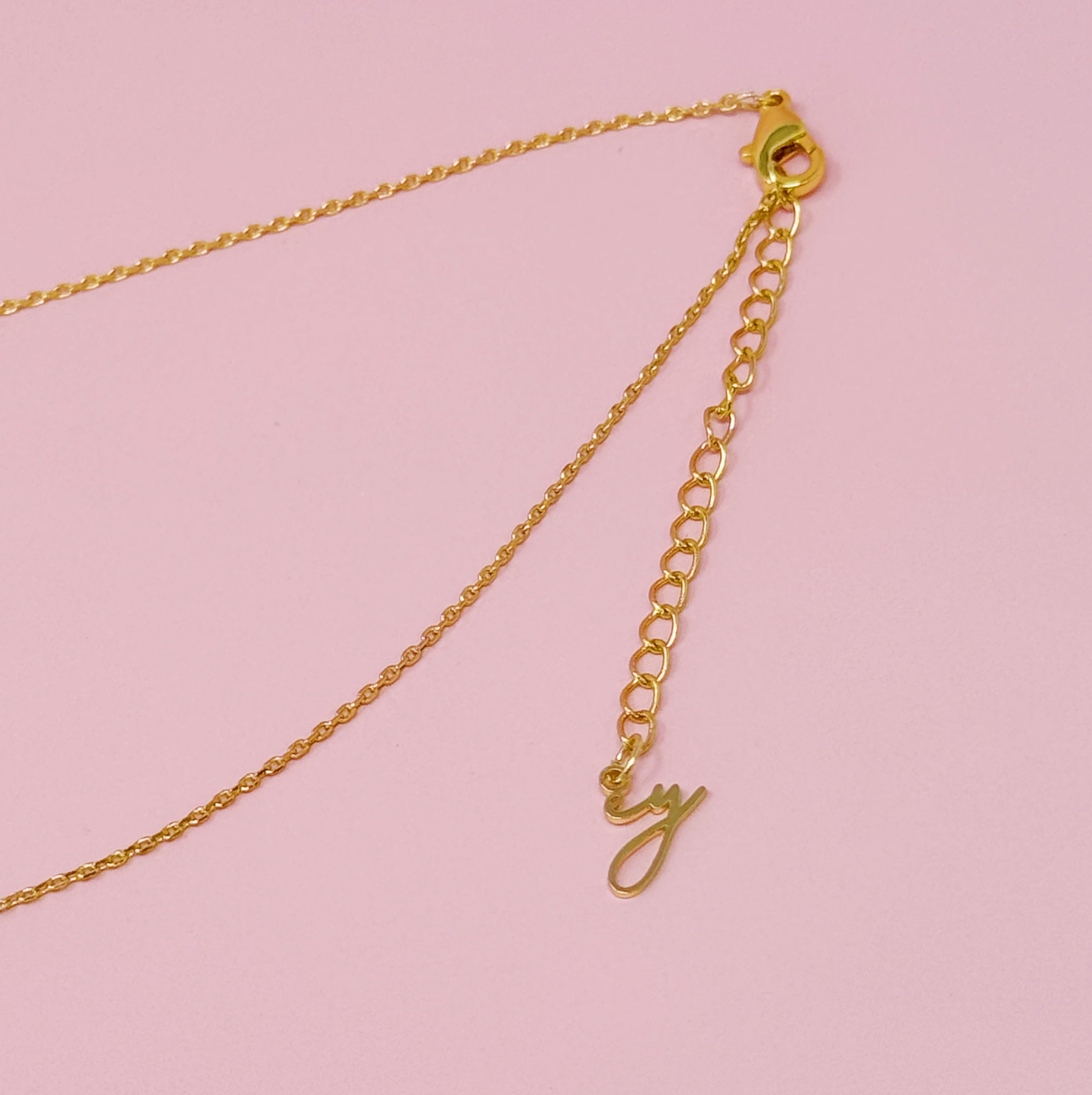 Crystal Bubble Initial Necklace - layered with other necklaces