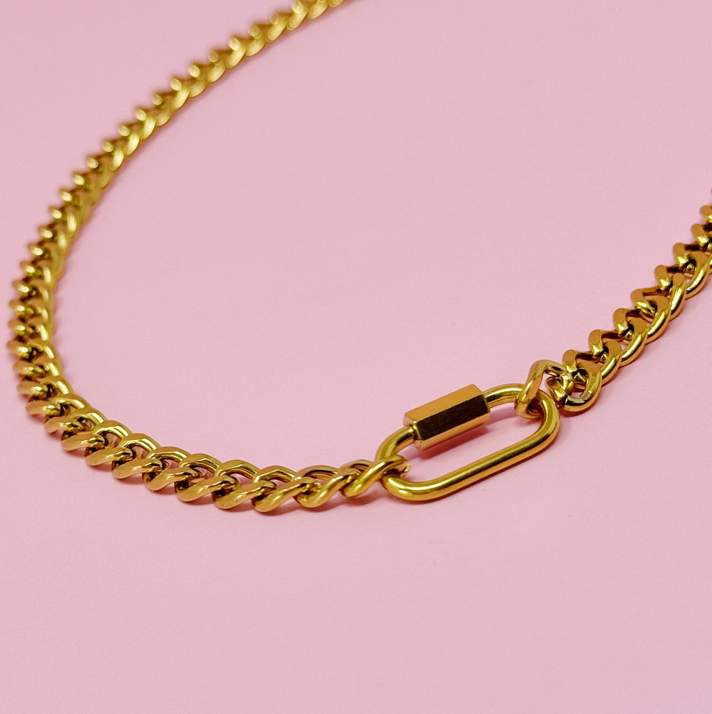 Golden Luxe Chain Necklace - sleek gold tone chain necklace