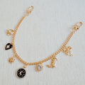 Heart Boot Bow Multi Charm Bag Charm - heart boot and bow charms in gold and black