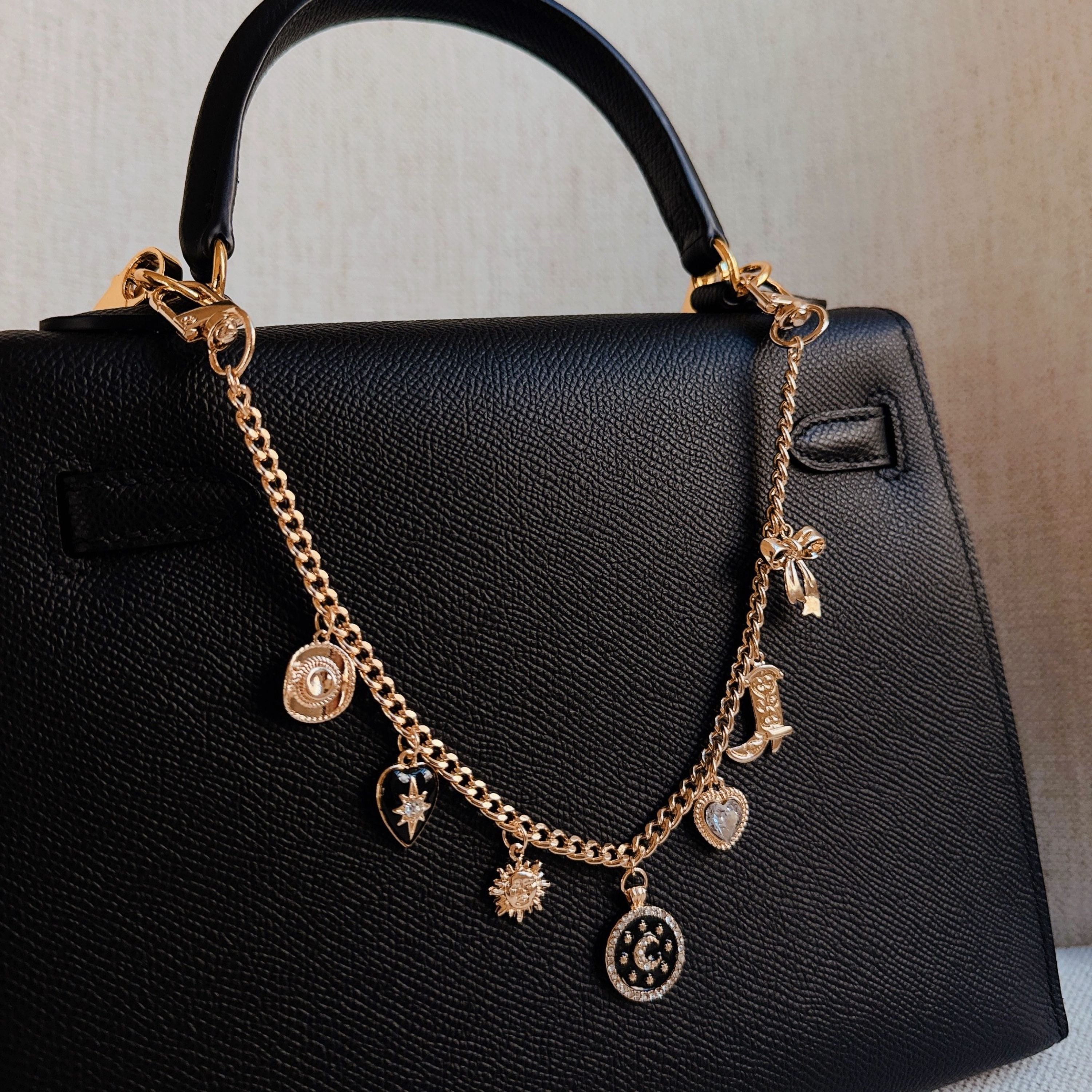 Heart Boot Bow Multi Charm Bag Charm - close up of charm details