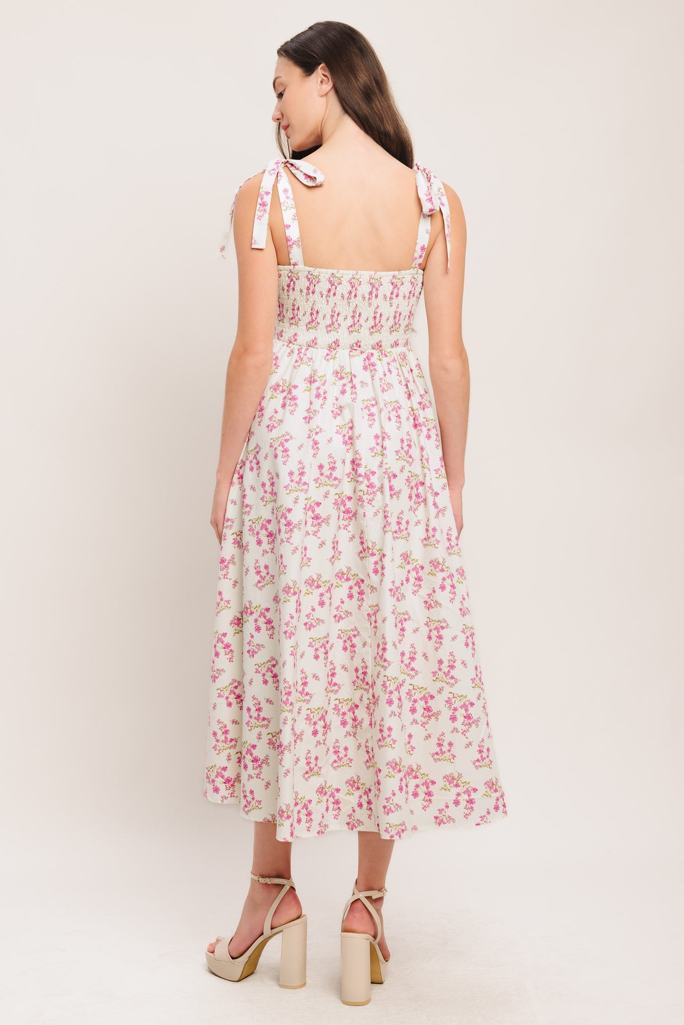 PETALS & PROMISES WOVEN MIDI DRESS