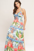 FRESH BOTANICAL SCALE WOVEN MAXI DRESS