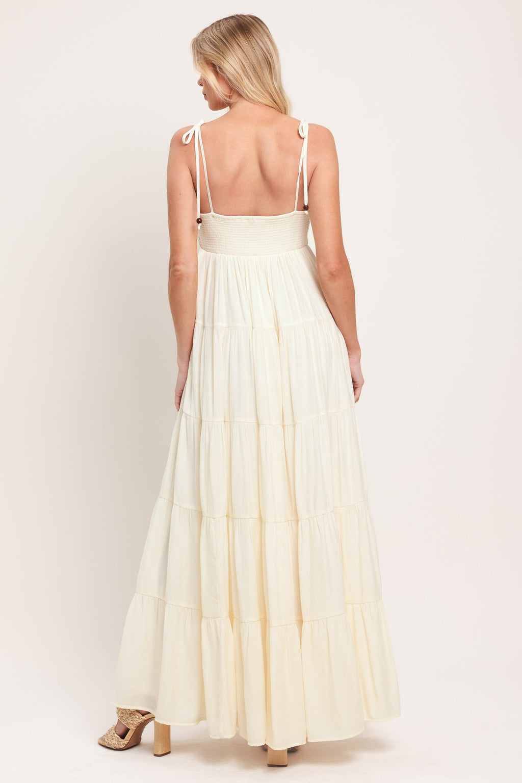 Azure Reverie Woven Maxi Dress - full length front view