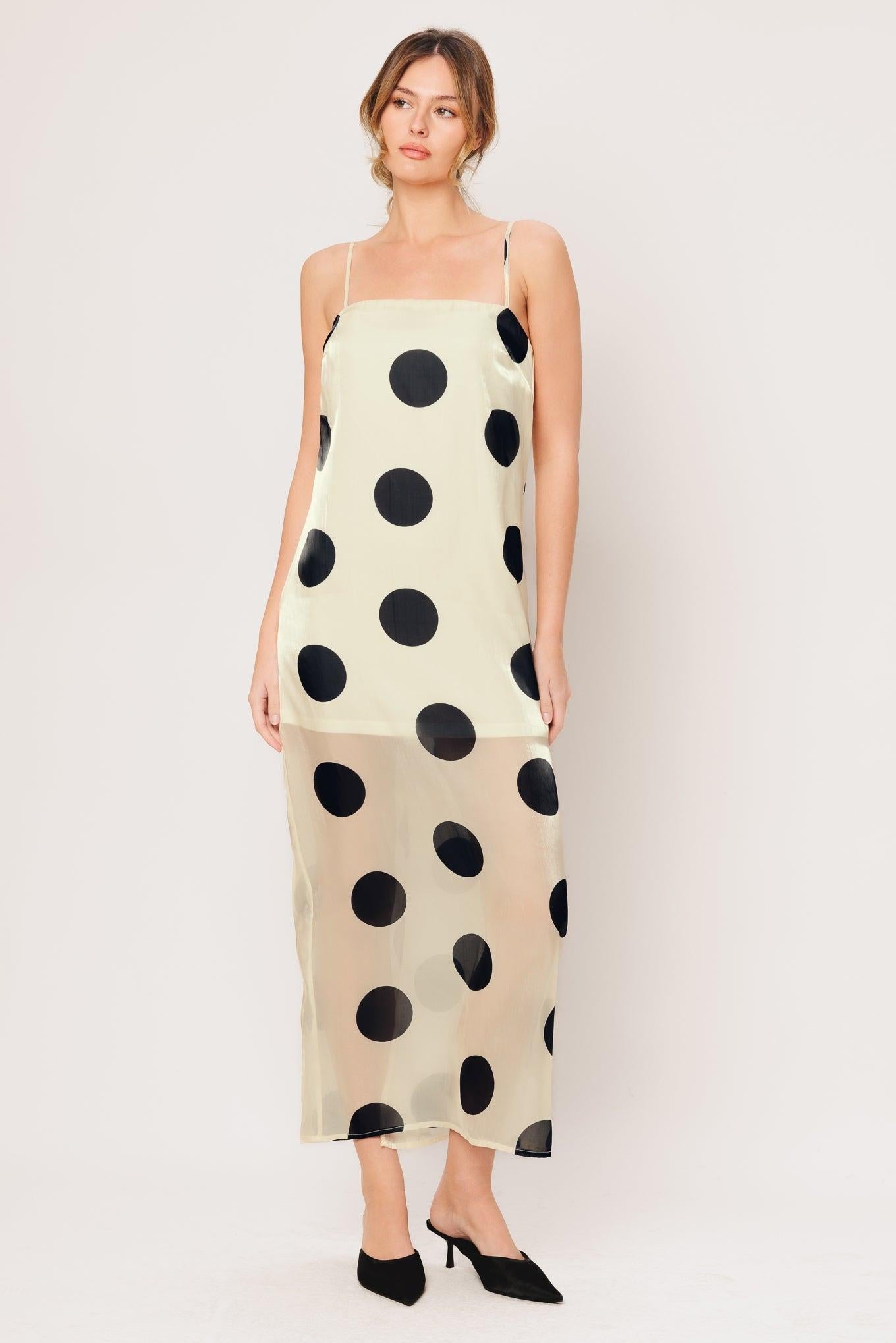 AVANT DOT WOVEN MIDI DRESS