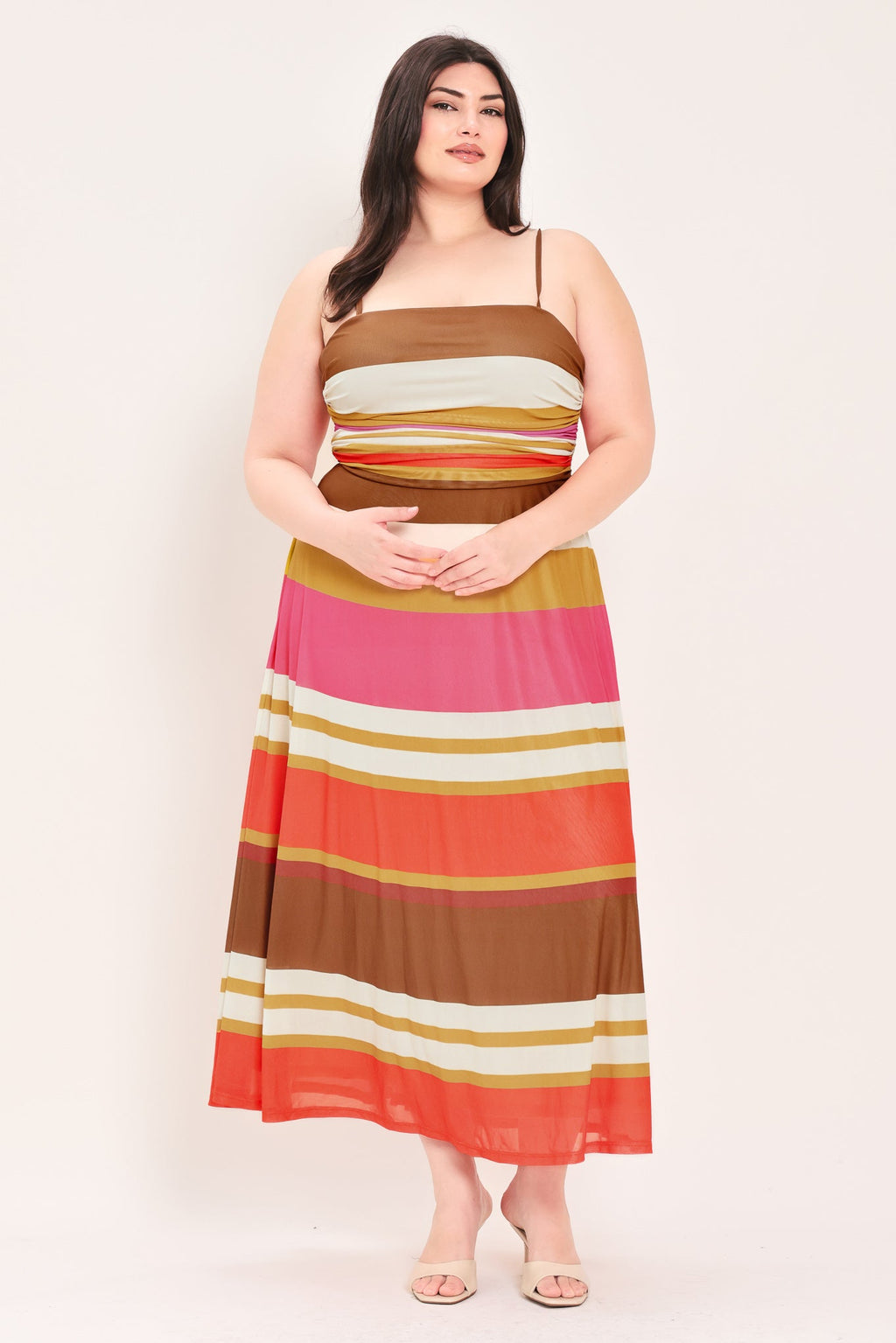 Heat Waves Power Mesh Midi Dress - printed power mesh midi dress, view 7