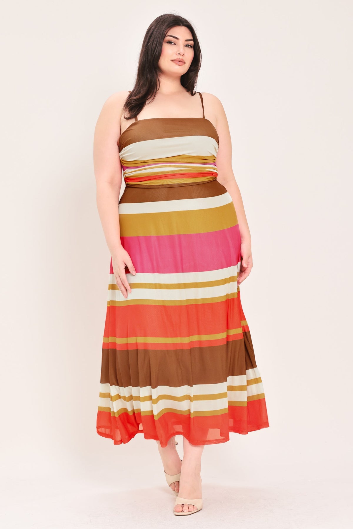 Heat Waves Power Mesh Midi Dress - printed power mesh midi dress, view 9