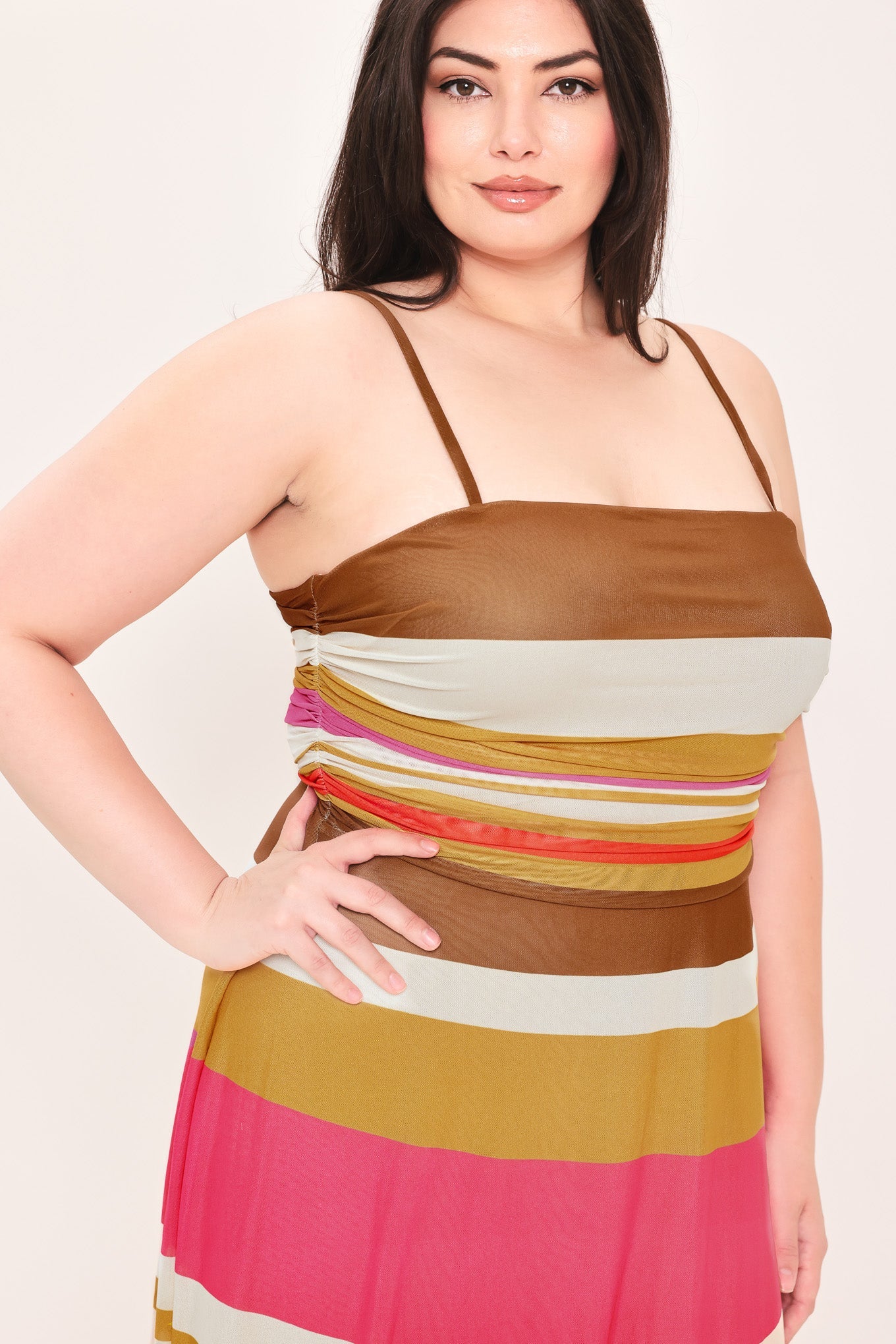 Heat Waves Power Mesh Midi Dress - printed power mesh midi dress, view 11