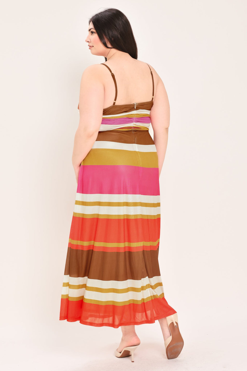 Heat Waves Power Mesh Midi Dress - printed power mesh midi dress, view 10