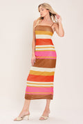 Heat Waves Power Mesh Midi Dress - printed power mesh midi dress, view 5