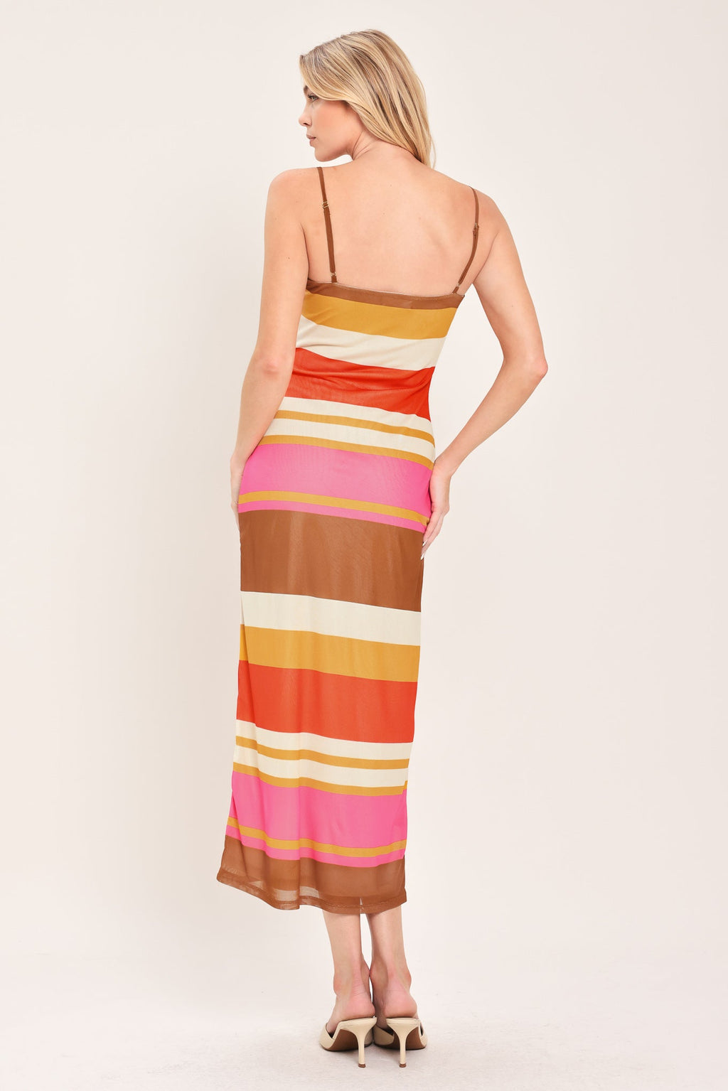 Heat Waves Power Mesh Midi Dress - printed power mesh midi dress, view 6