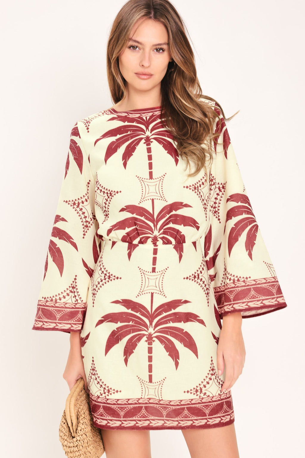 Maroon paradise found woven mini dress