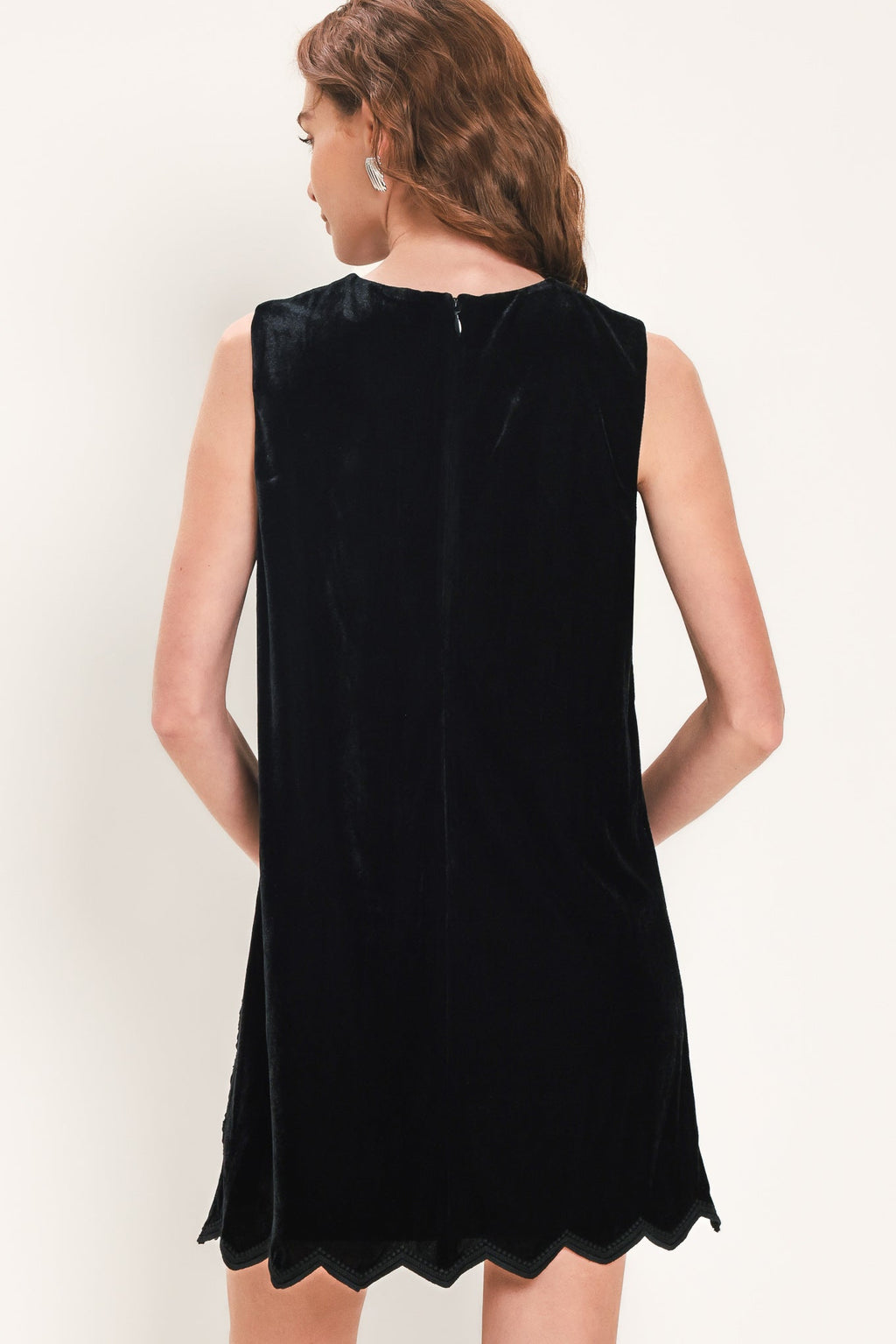Black textured velvet sleeveless mini dress - view 5