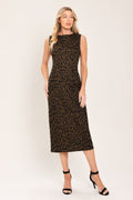 Leopard Icon Twill Midi Dress - leopard print midi dress, view 1