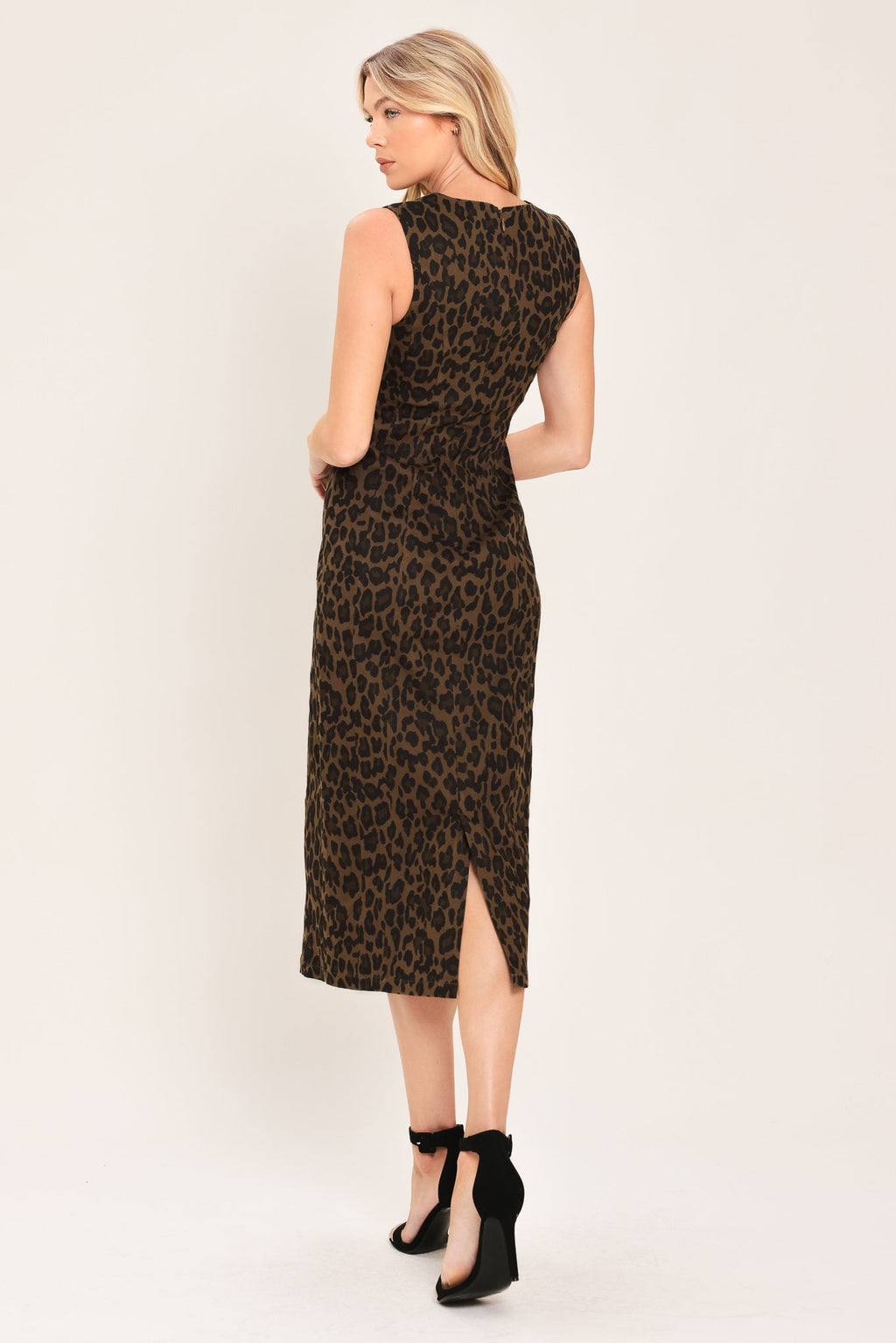 Leopard Icon Twill Midi Dress - leopard print midi dress, view 6