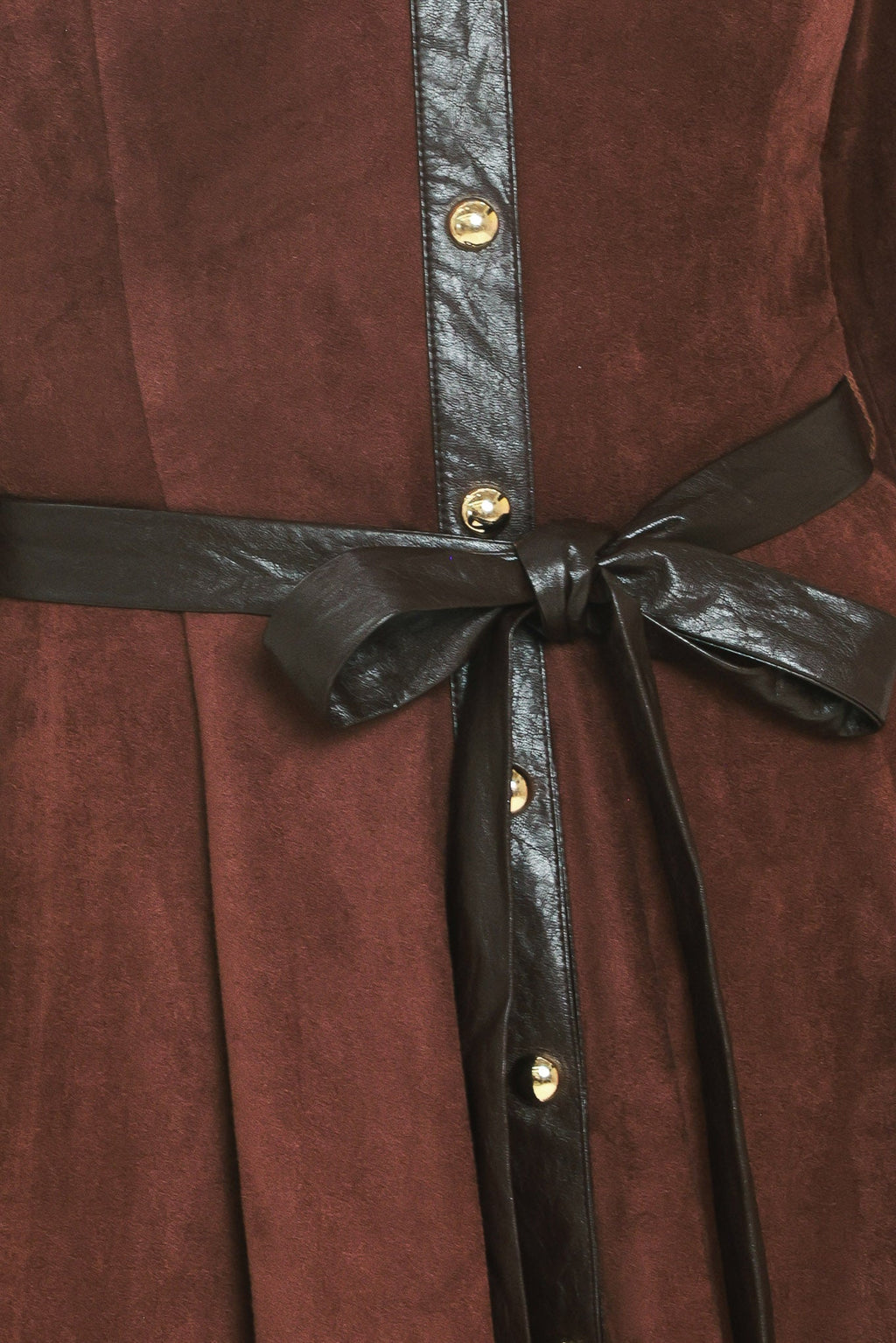 Falling For You burgundy faux suede mini dress, view 7