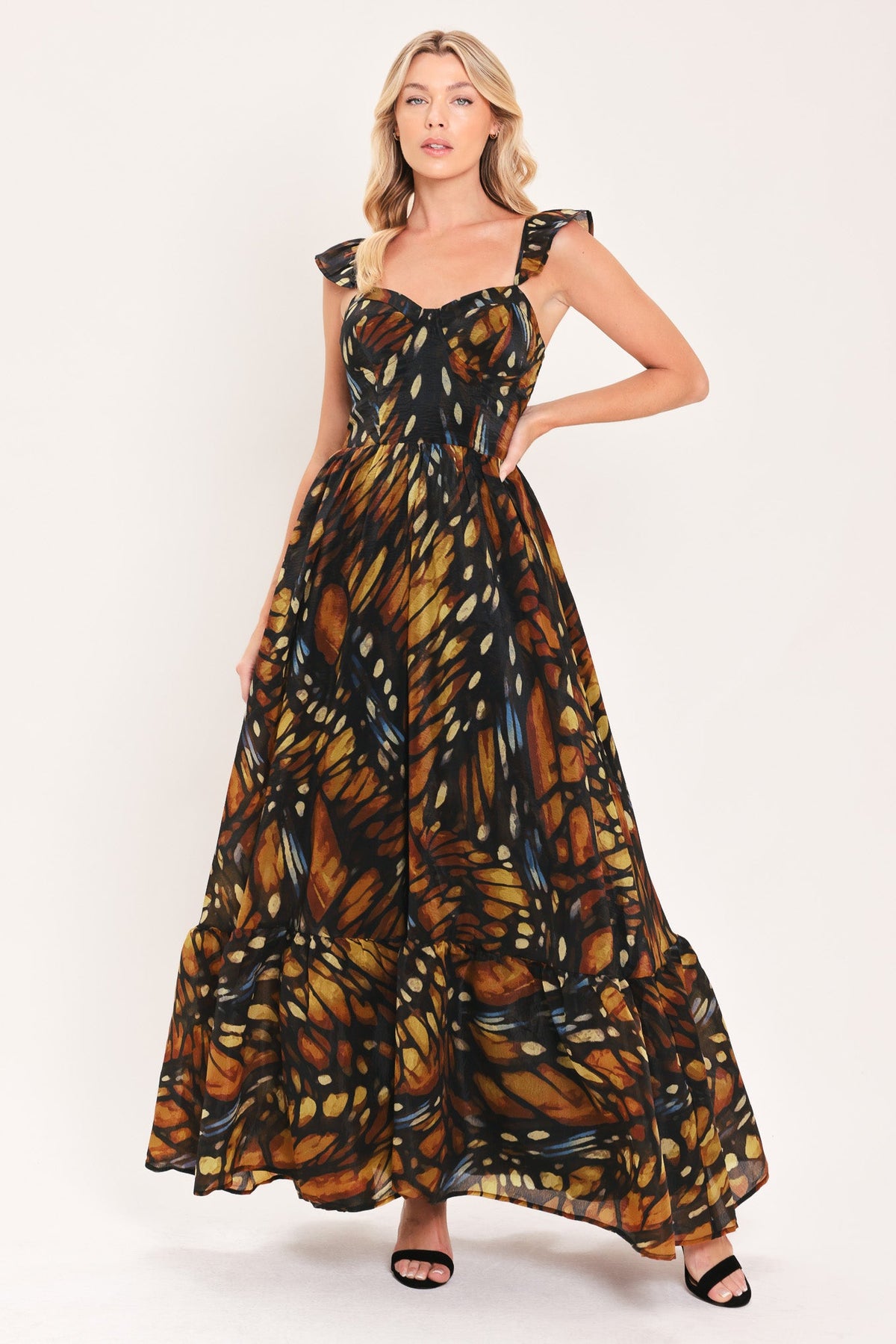 Emberwing Garden Gown Woven Maxi Dress - front view