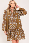 Maple Manor Flounce Woven Mini Dress - front view