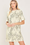 Sequin mini shift dress in cream and black - view 9