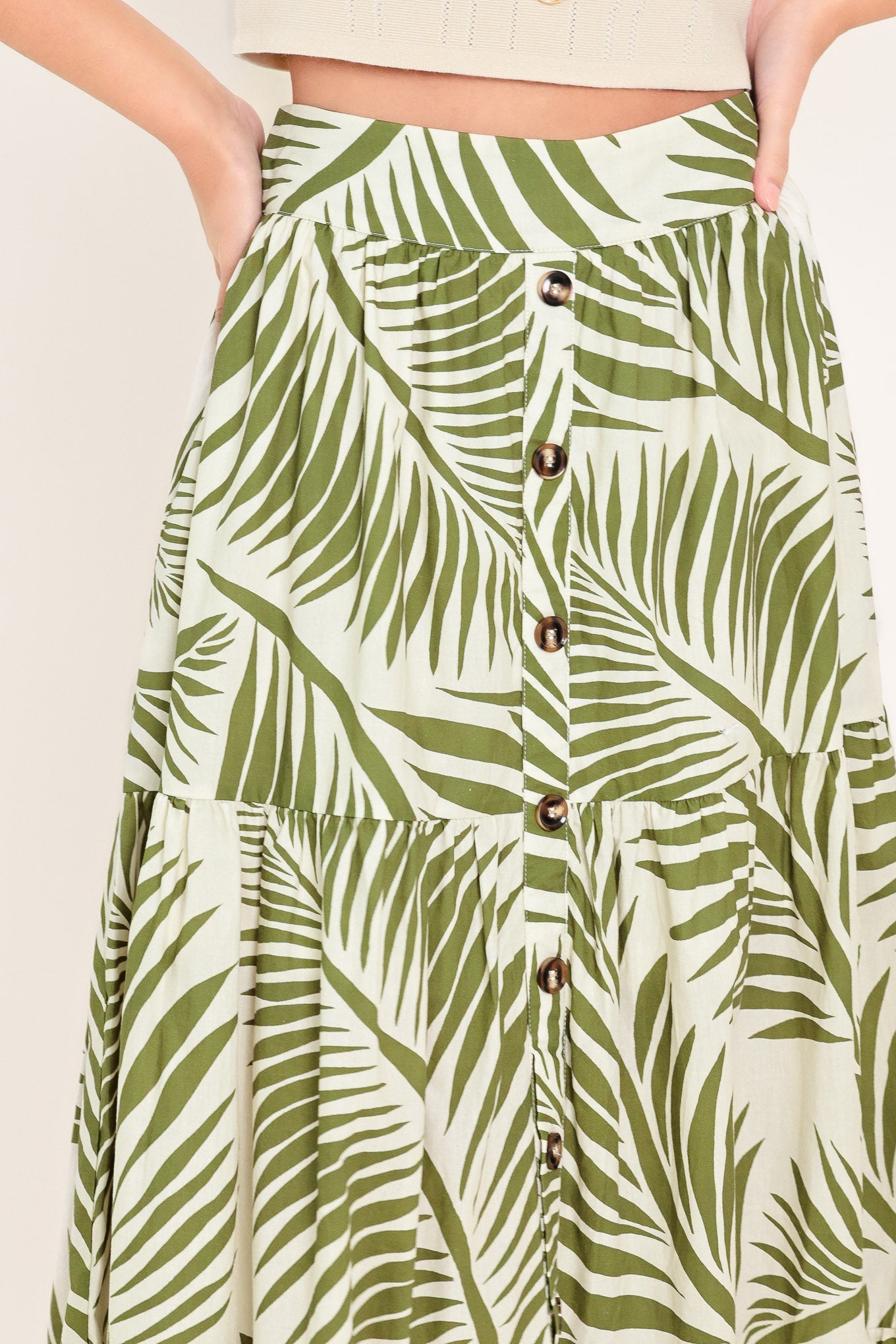 Coastal Canopy Woven Maxi Skirt, 100% cotton with polyester lining