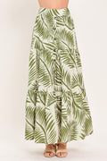 Coastal Canopy Woven Maxi Skirt in Olive