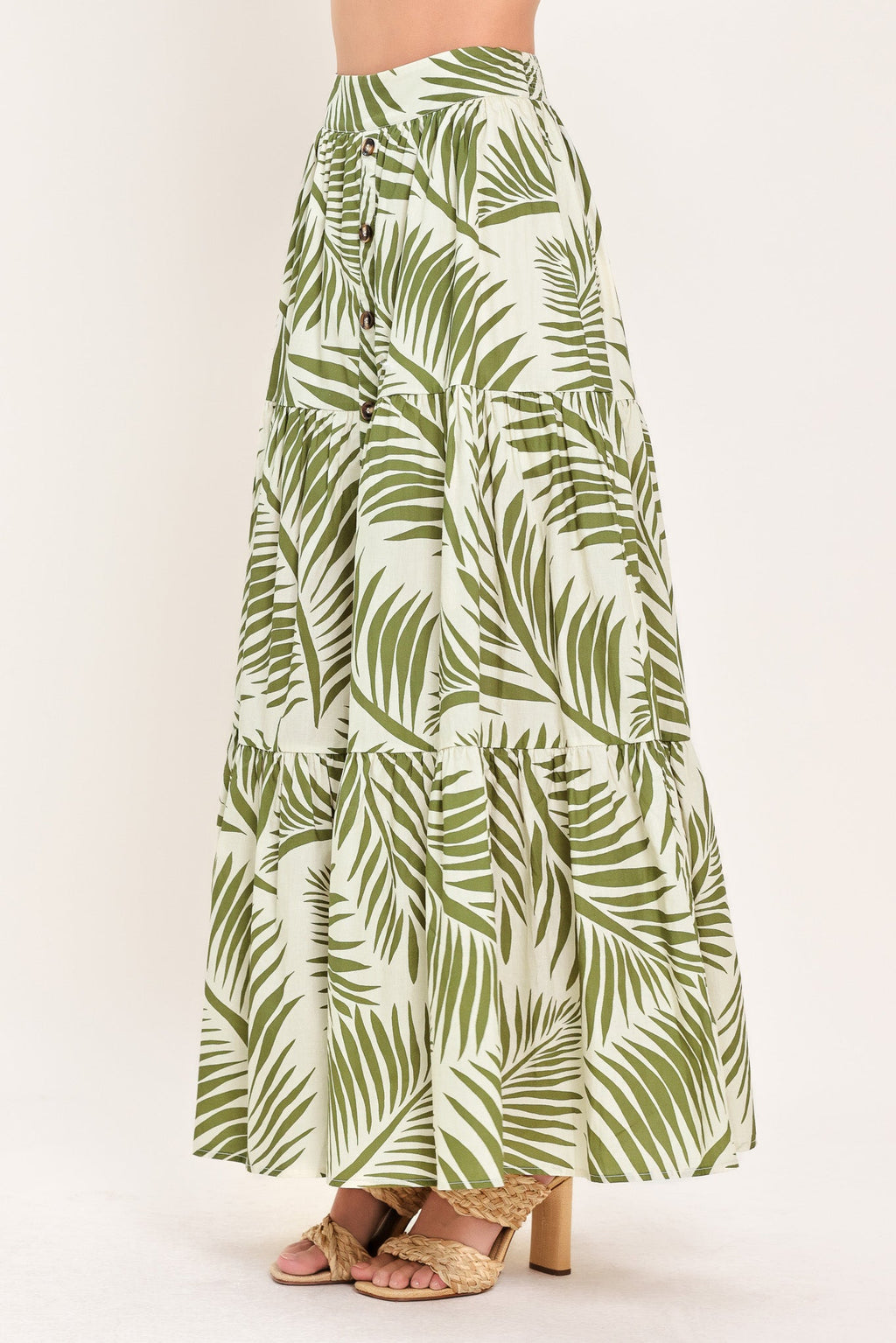 Coastal Canopy Woven Maxi Skirt, 100% cotton with polyester lining