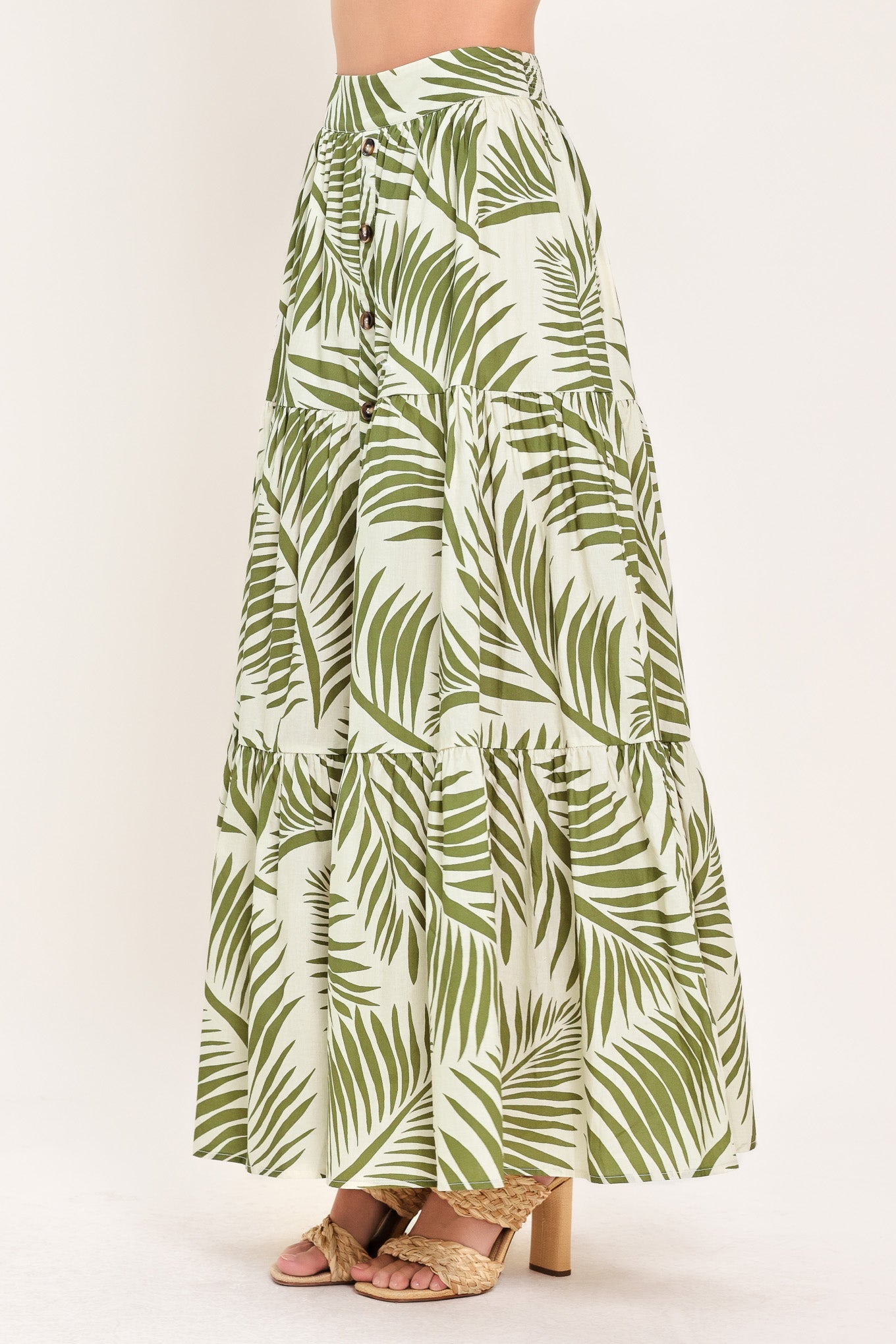 Coastal Canopy Woven Maxi Skirt, 100% cotton with polyester lining