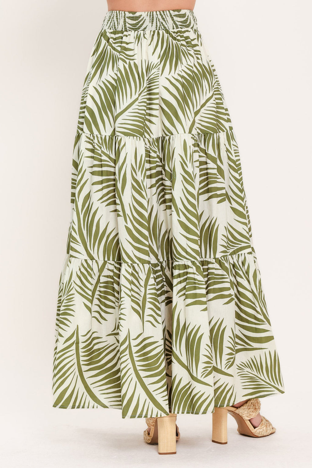 Coastal Canopy Woven Maxi Skirt in Olive