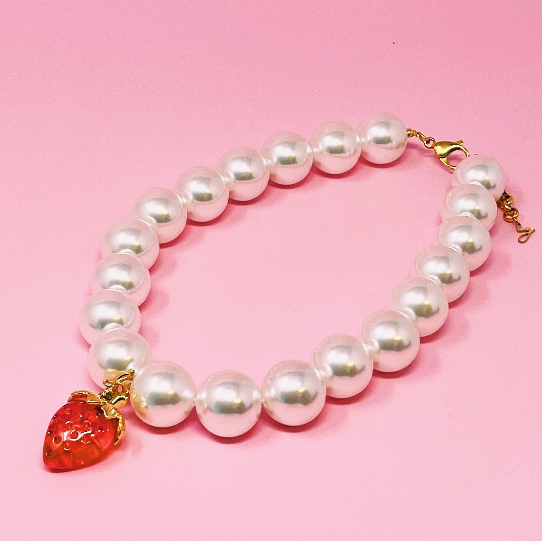 Color Bauble Sweet Fruit Lovely Necklace - close up of fruit charm detail