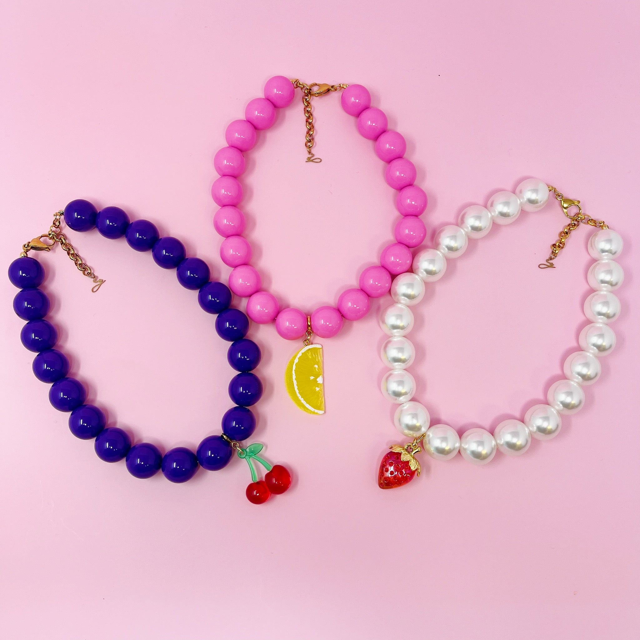 Color Bauble Sweet Fruit Lovely Necklace in Lemon