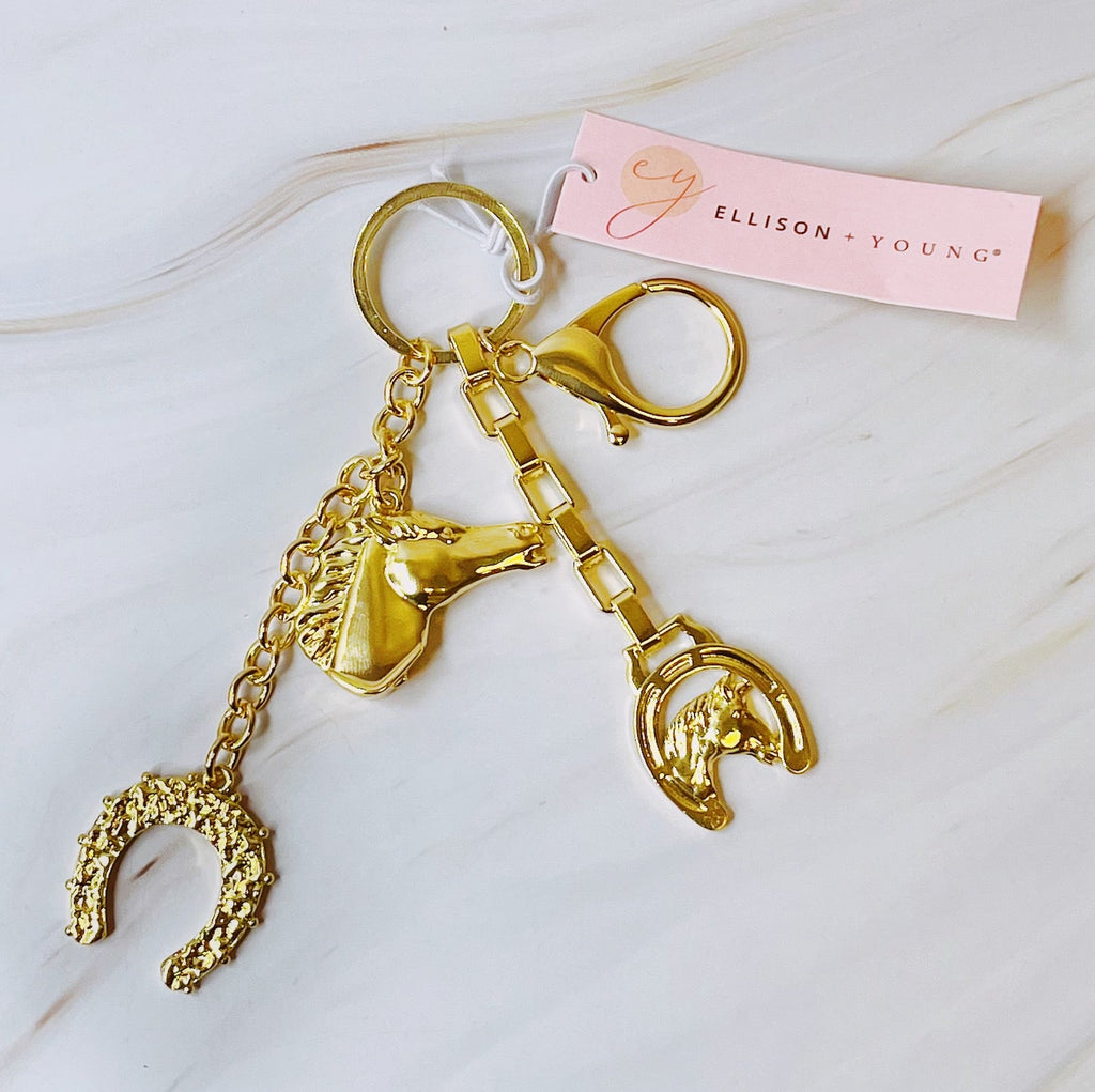 Equestrian Symbols Bag Charm - flat lay view