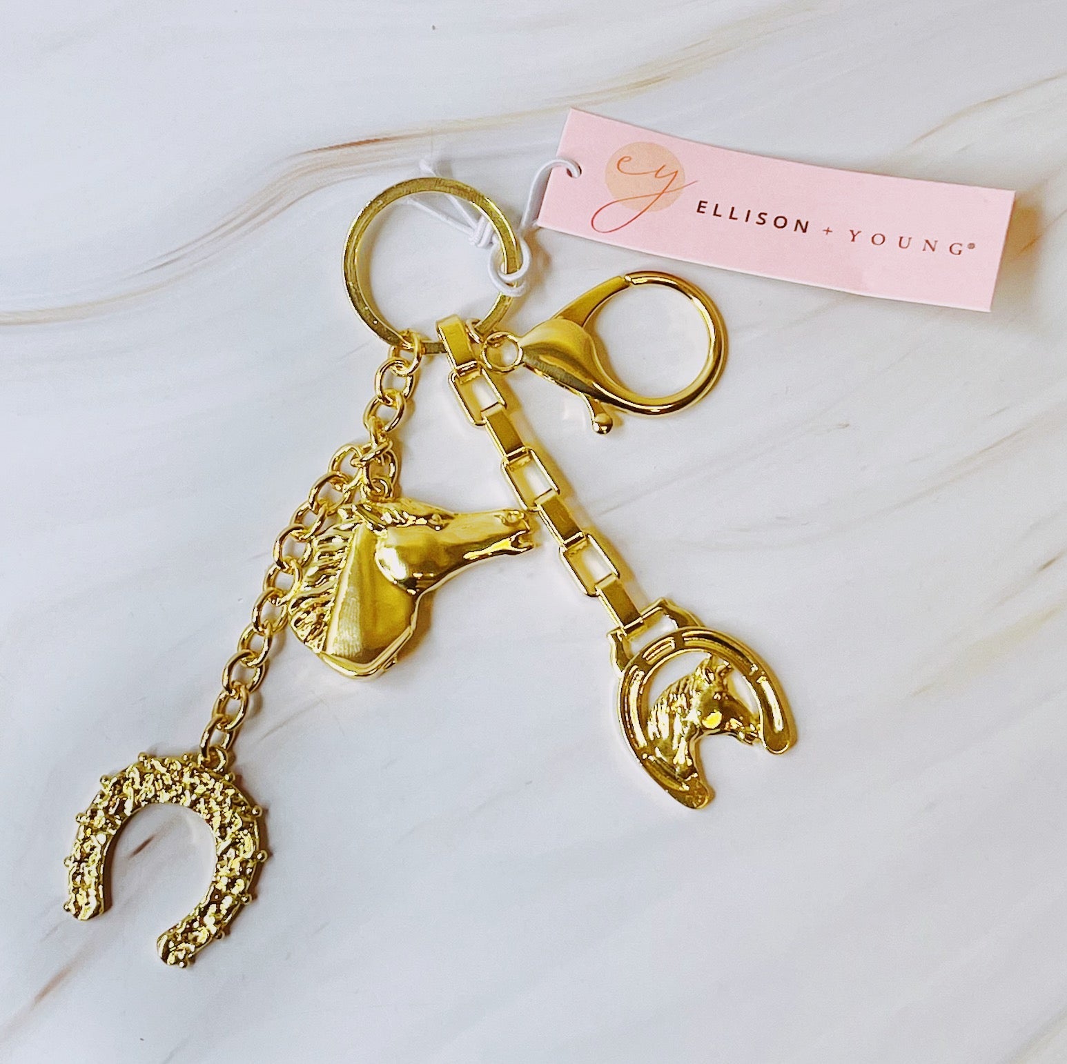 Equestrian Symbols Bag Charm - flat lay view