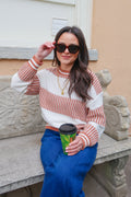 Stripe Patchwork Drop Shoulder Sweater