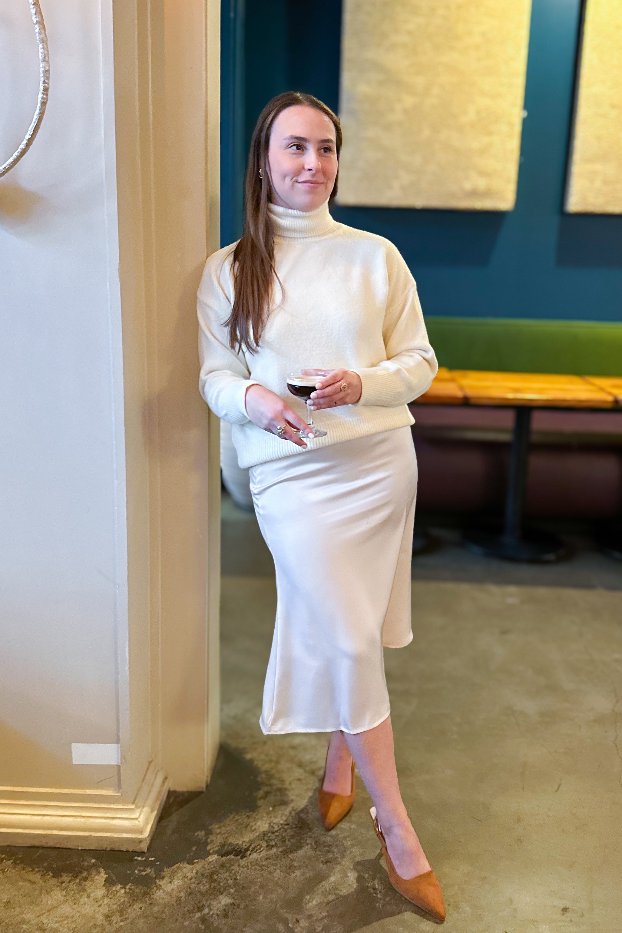 Turtleneck Dropped Shoulder Sweater