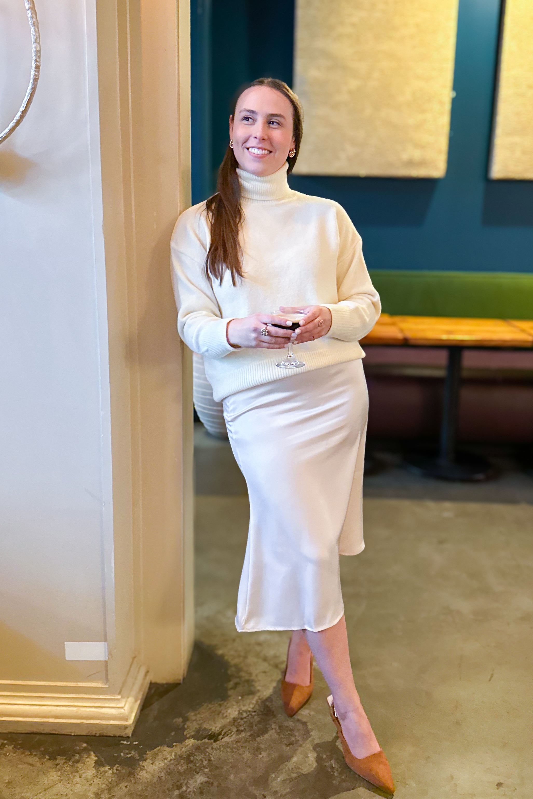 Turtleneck Dropped Shoulder Sweater