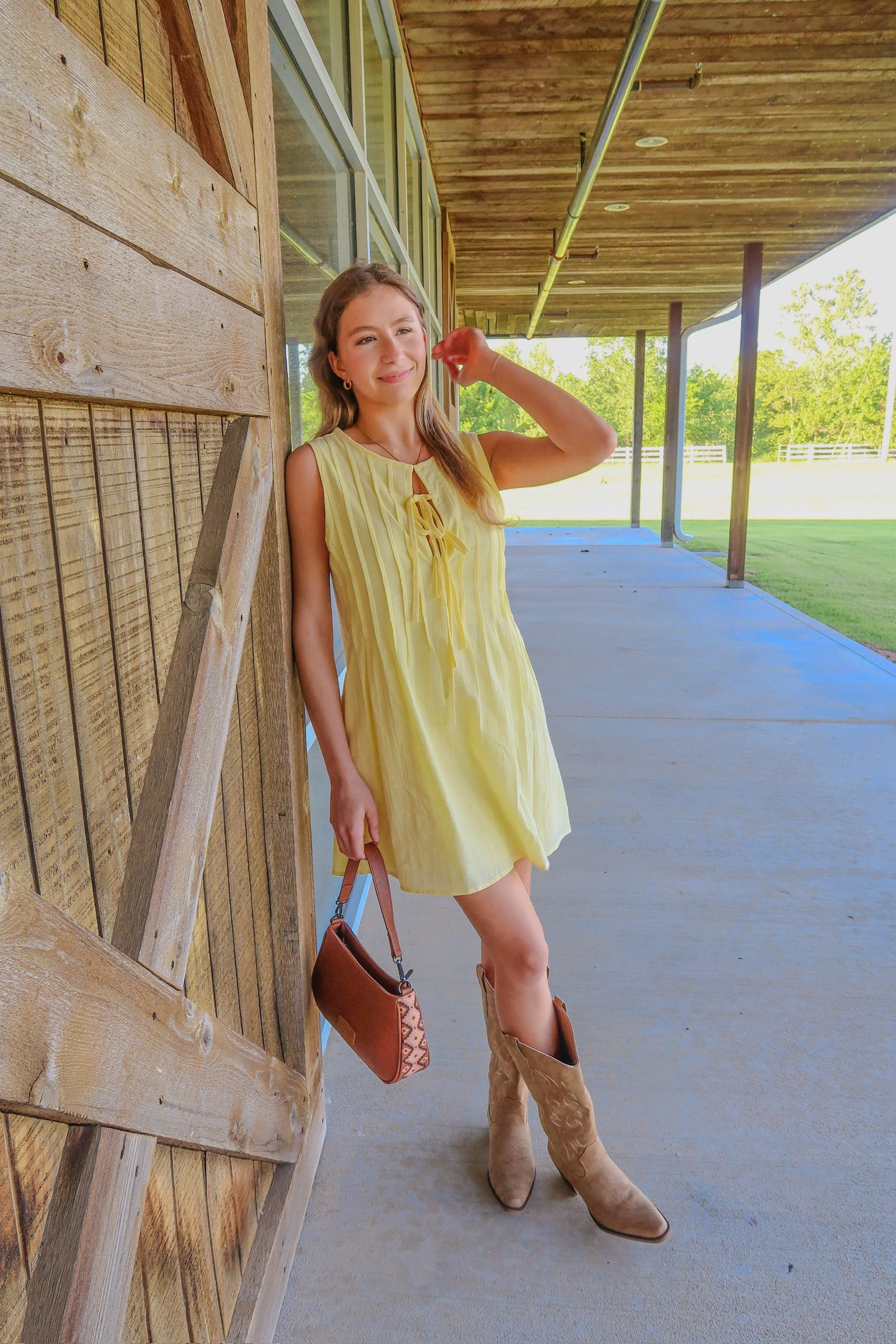 Sleeveless Tie-Front Mini Dress