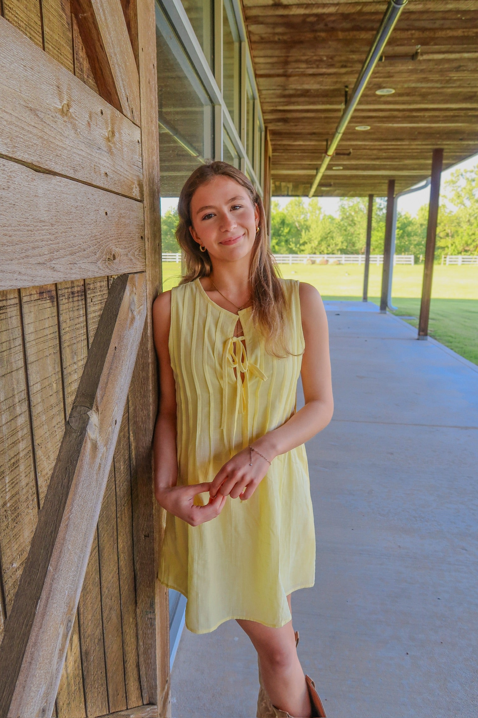 Sleeveless Tie-Front Mini Dress