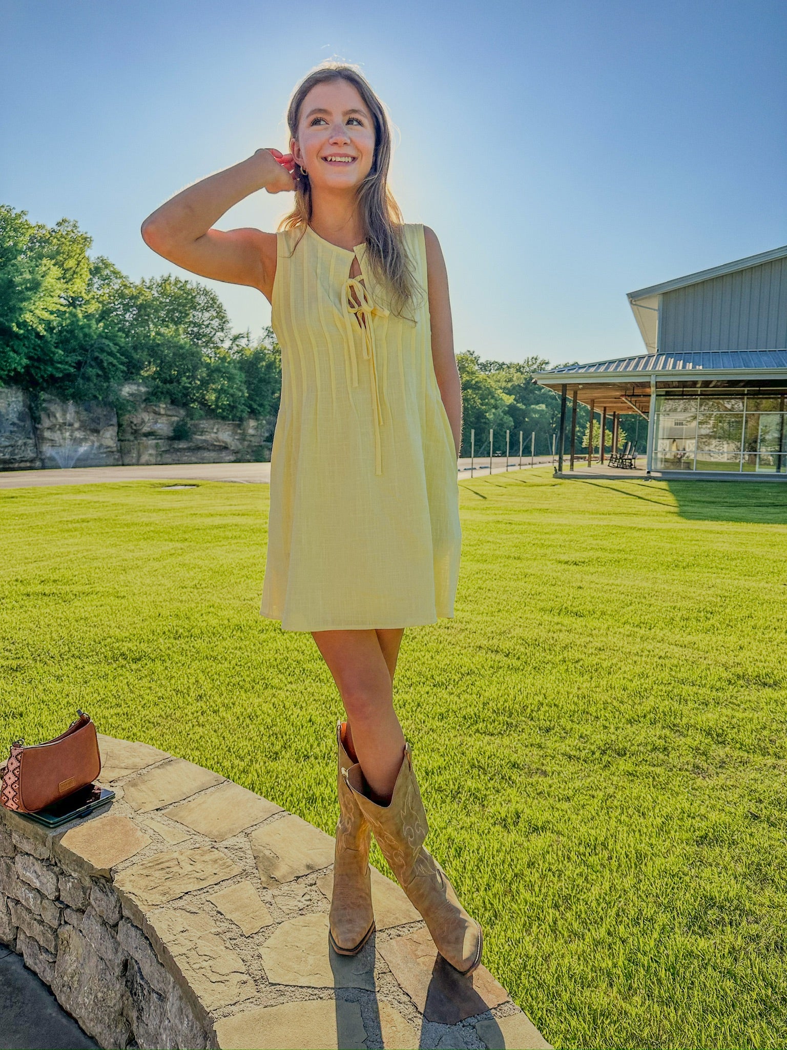 Sleeveless Tie-Front Mini Dress