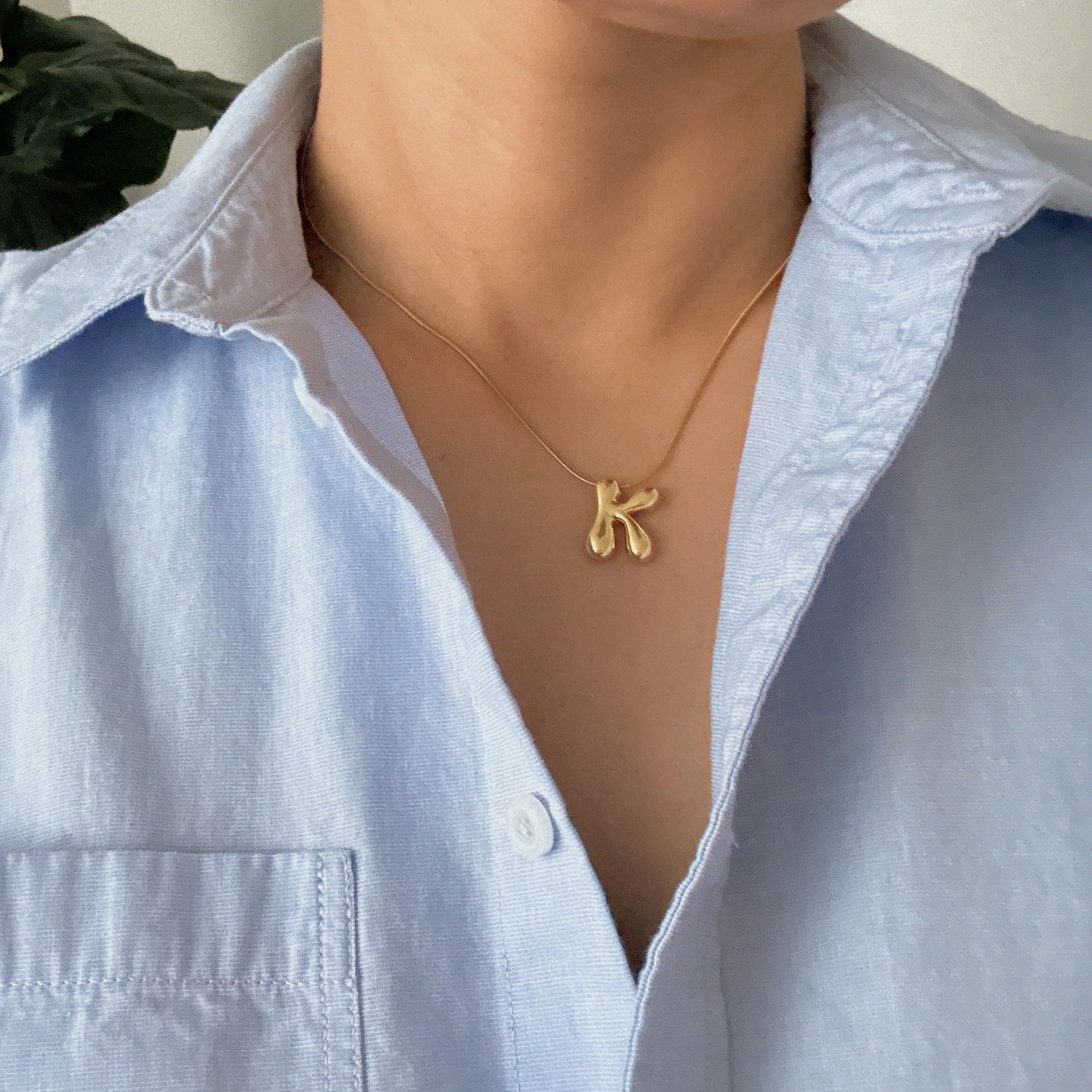 Balloon Letter Initial Necklace - multiple letter options flat lay