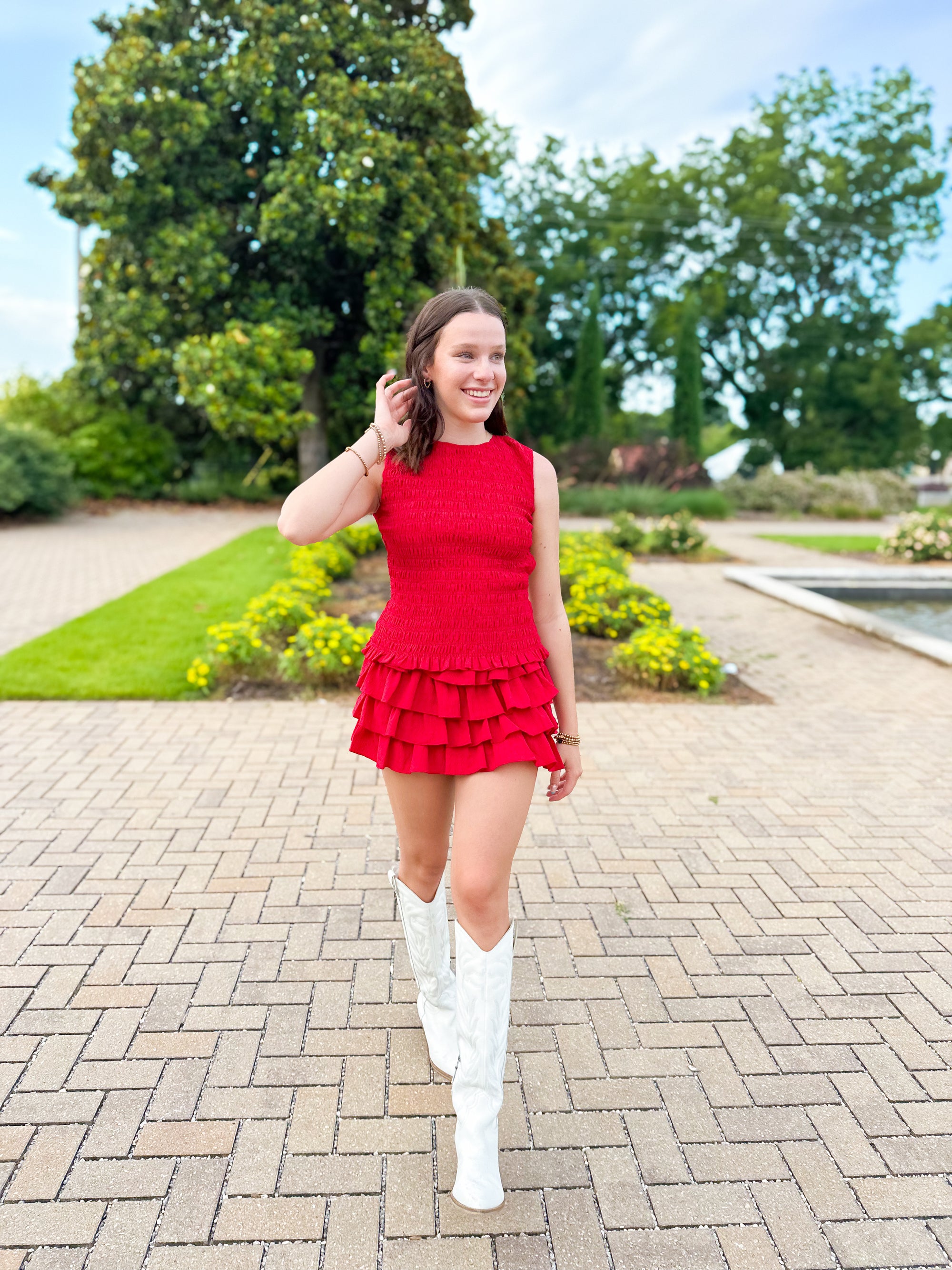 TIERED RUFFLE MINI SKORT