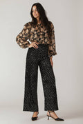 Black sequin wide-leg pants - view 1